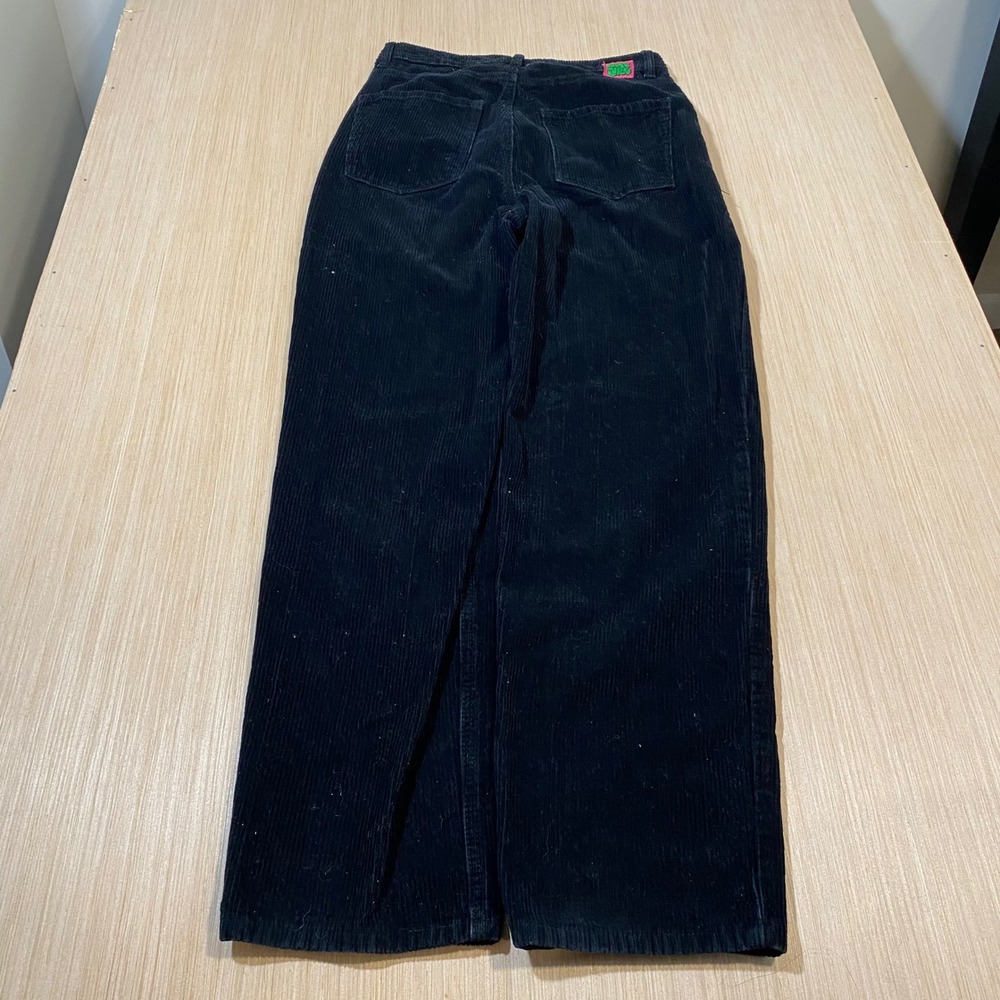 Empyre Black Corduroy Wide Leg Baggy Pants Women Size 4 Skate Streetwear Y2K - Picture 4 of 5